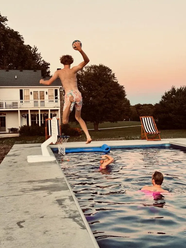 Family enjoying their pool